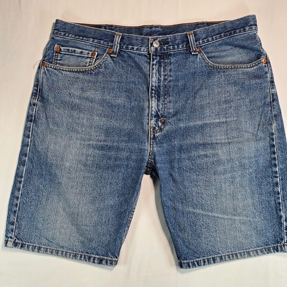 Levis 505 Regular Fit Denim Shorts Mens 38 Medium Wash Blue Jeans 34505-2114